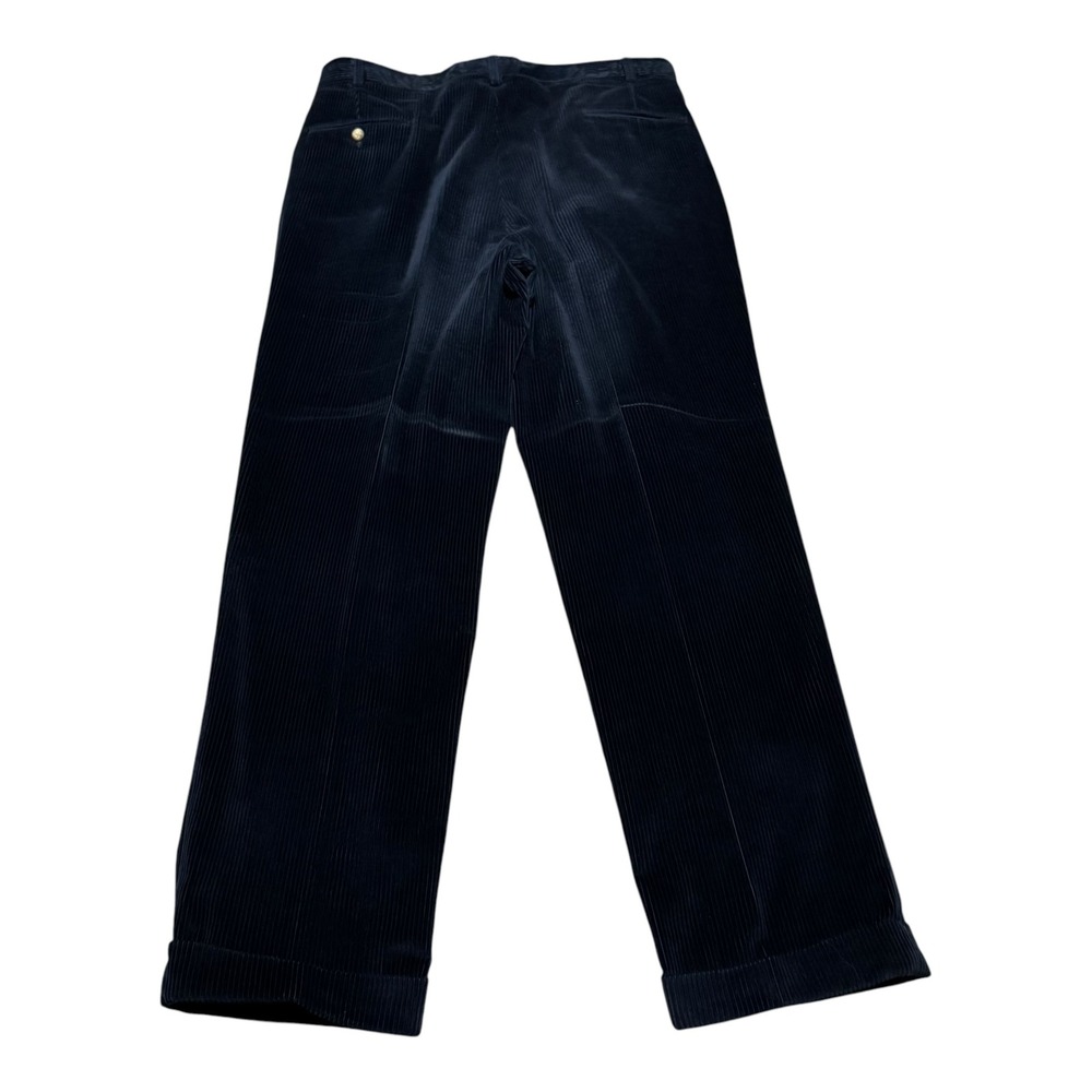The J.‎ Peterman Company Navy Blue Straight Leg Corduroy Pants Men's 38x33 Wear - Picture 3 of 9